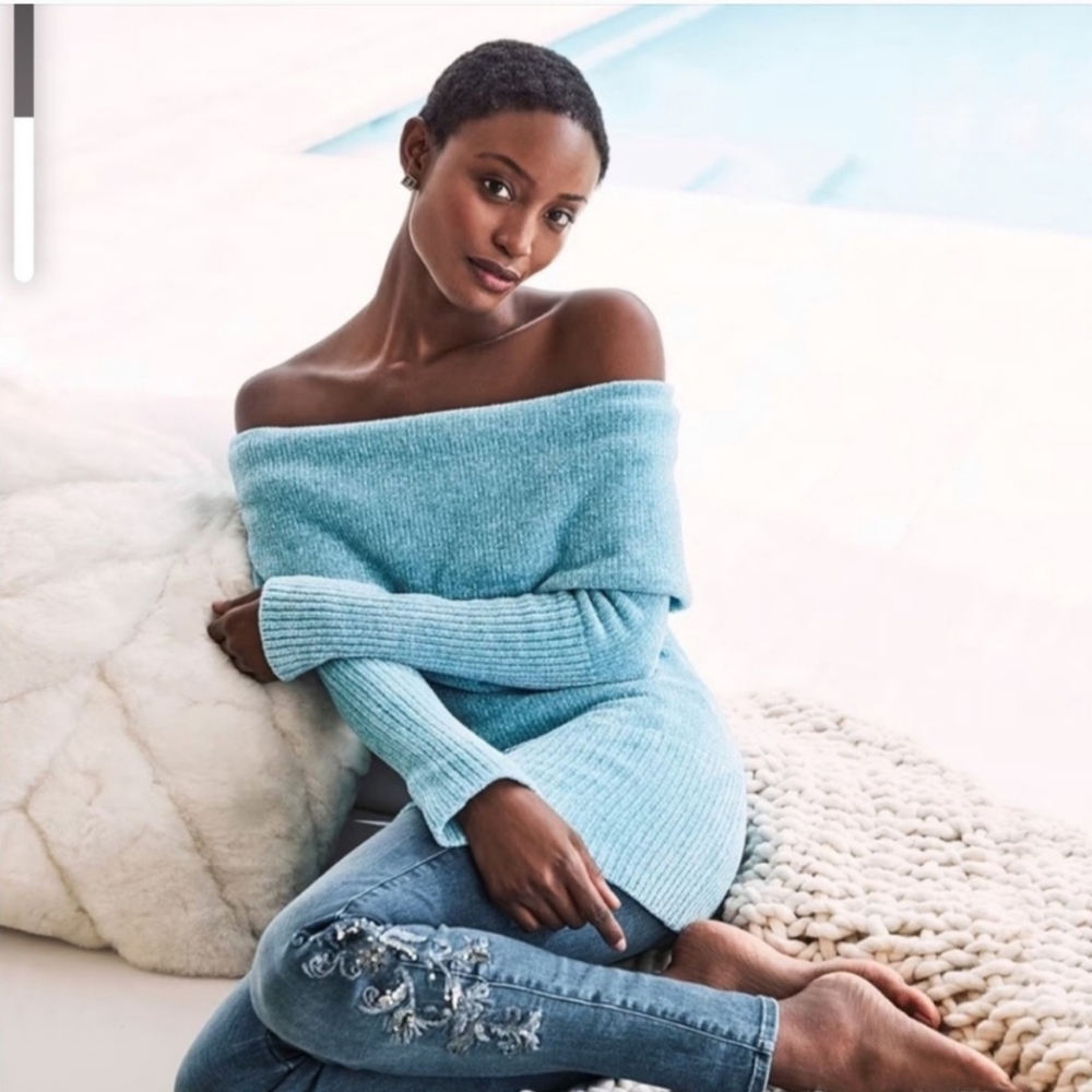 WHBM Chenille Off the Shoulder Sweater